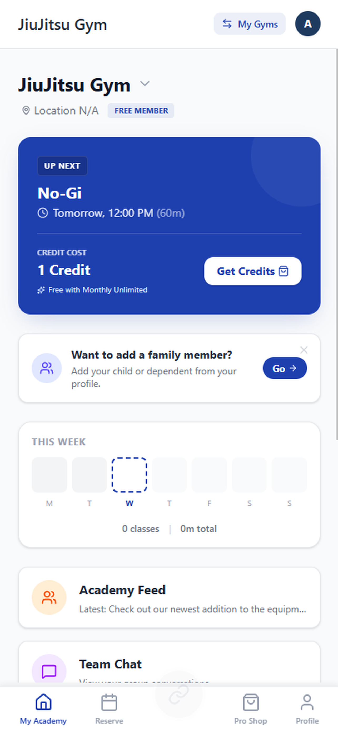 StudioDash member dashboard